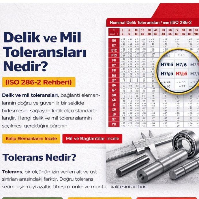Delik ve Mil Toleransları Nedir ? Tolerans Tablosu.