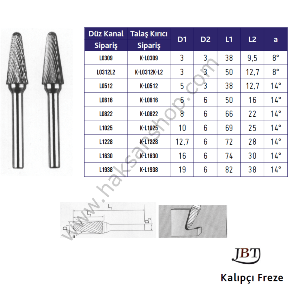 Karbür Kalıpçı Freze - FORM L