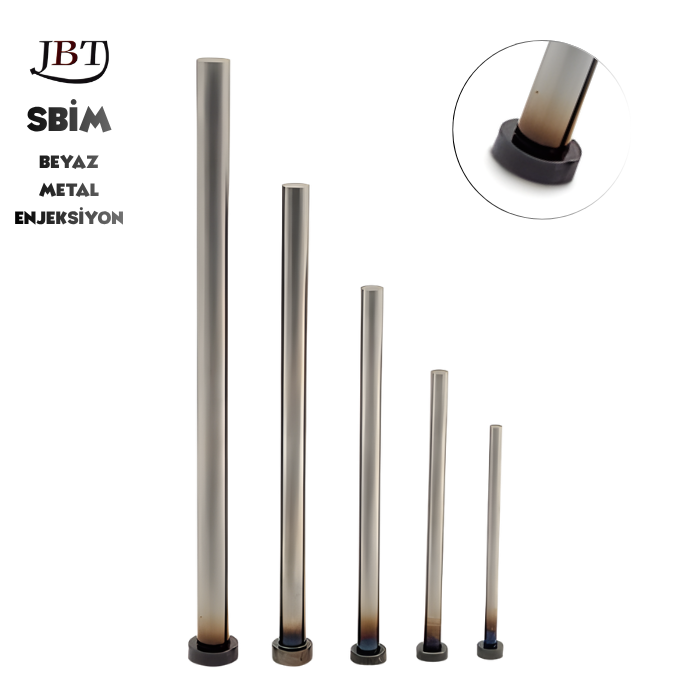 Metal Enjeksiyon Silindir Başlı İtici Pim - BEYAZ