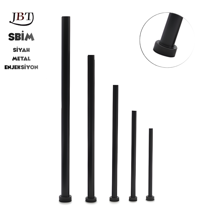 Metal Enjeksiyon Silindir Başlı İtici Pim - SİYAH