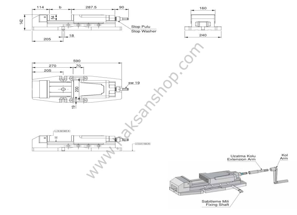 Nr.2320-160200 Hidrolik Mengene