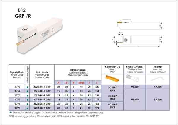ISCAR Dış Çap Kanal ve Kesme Kateri