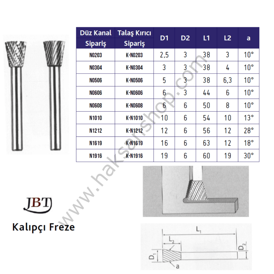 Karbür Kalıpçı Freze - FORM N