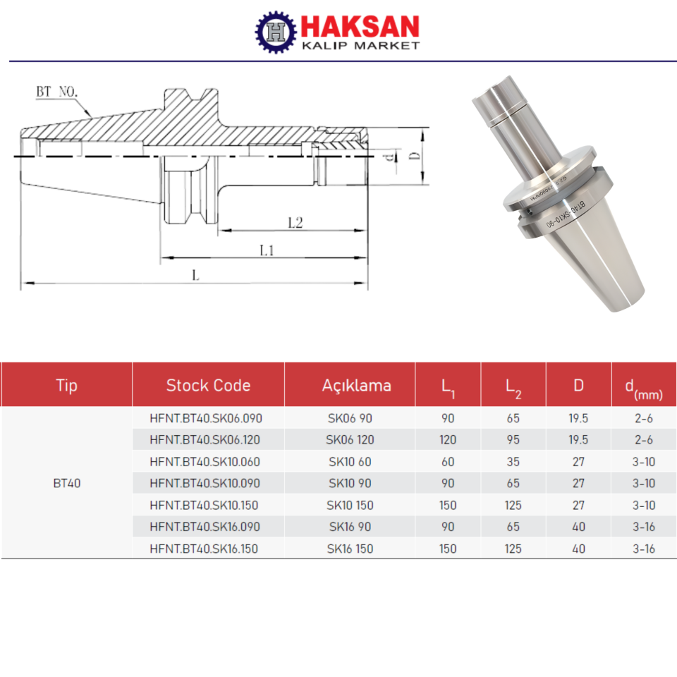 BT40 SÜPER HASSAS TUTUCU SK-TİP