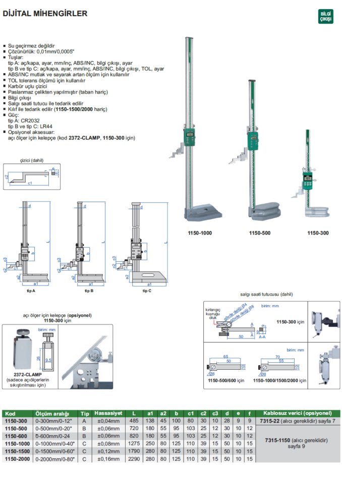Insize 1150 Dijital Mihengir