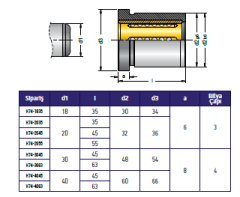 Şapkalı Lineer Rulmanlı Burç - H74