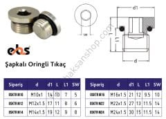 Şapkalı Oringli Su Yolluk Tıkacı