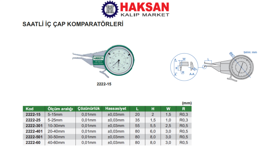 Insize 2222 İç Çap Komparatörü