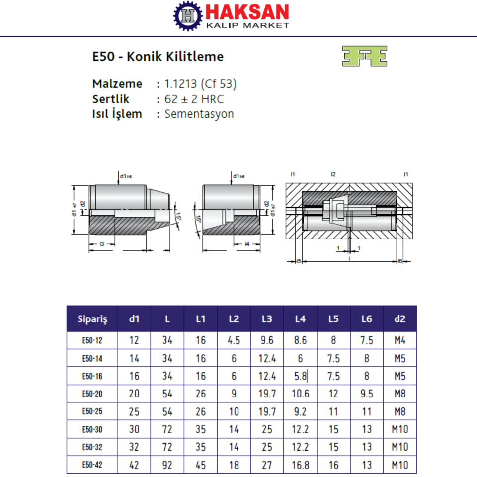 KONİK KİLİTLEME KK-E50