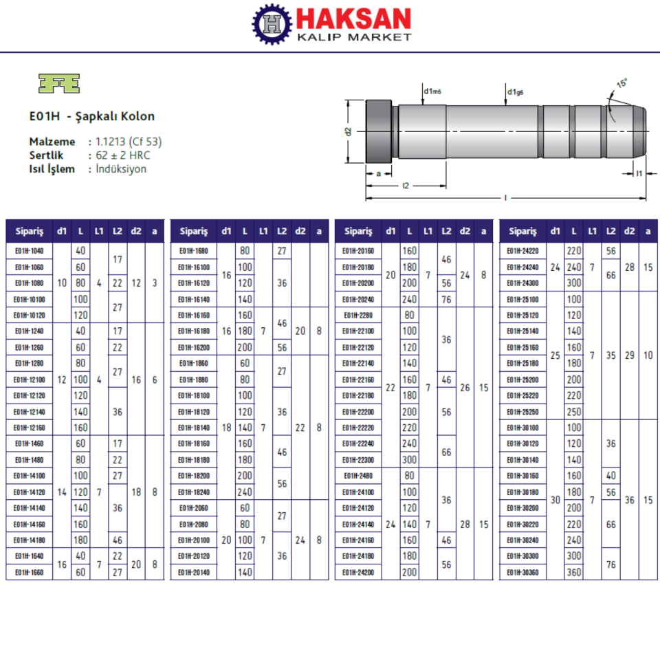 ŞAPKALI KOLON (HASCO) ŞK-E01H
