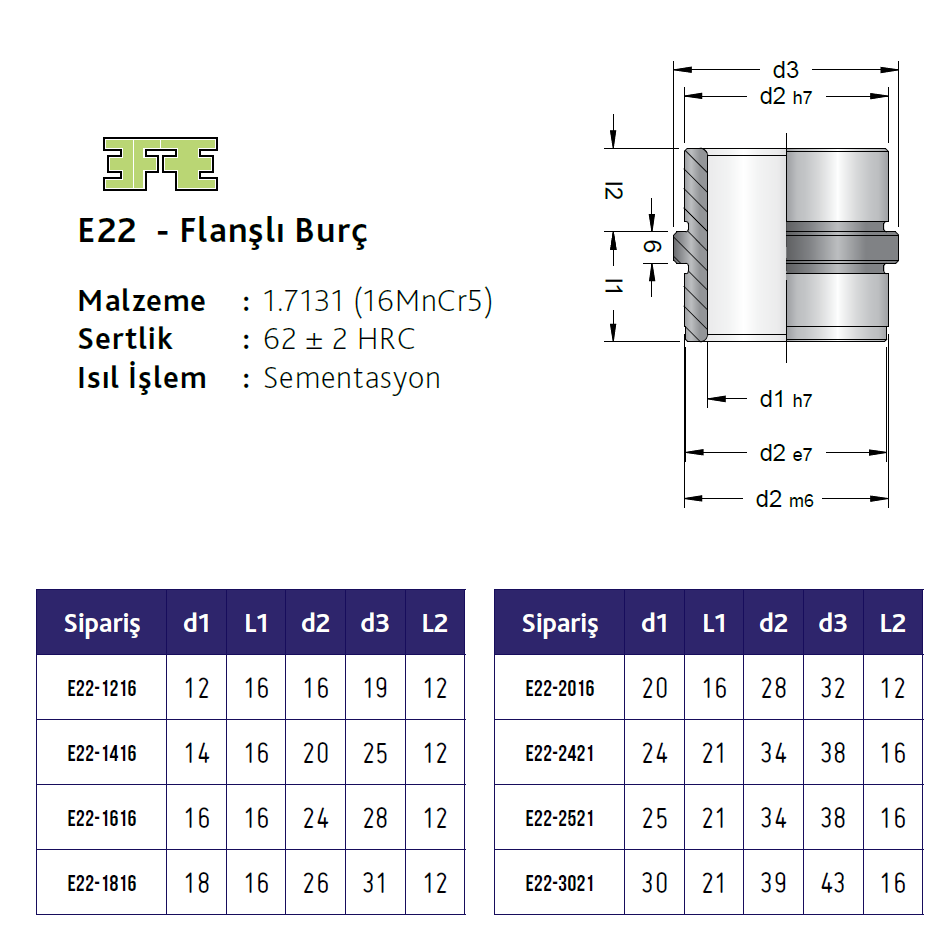 ORTADAN FLANŞLI BURÇ OFB-E22