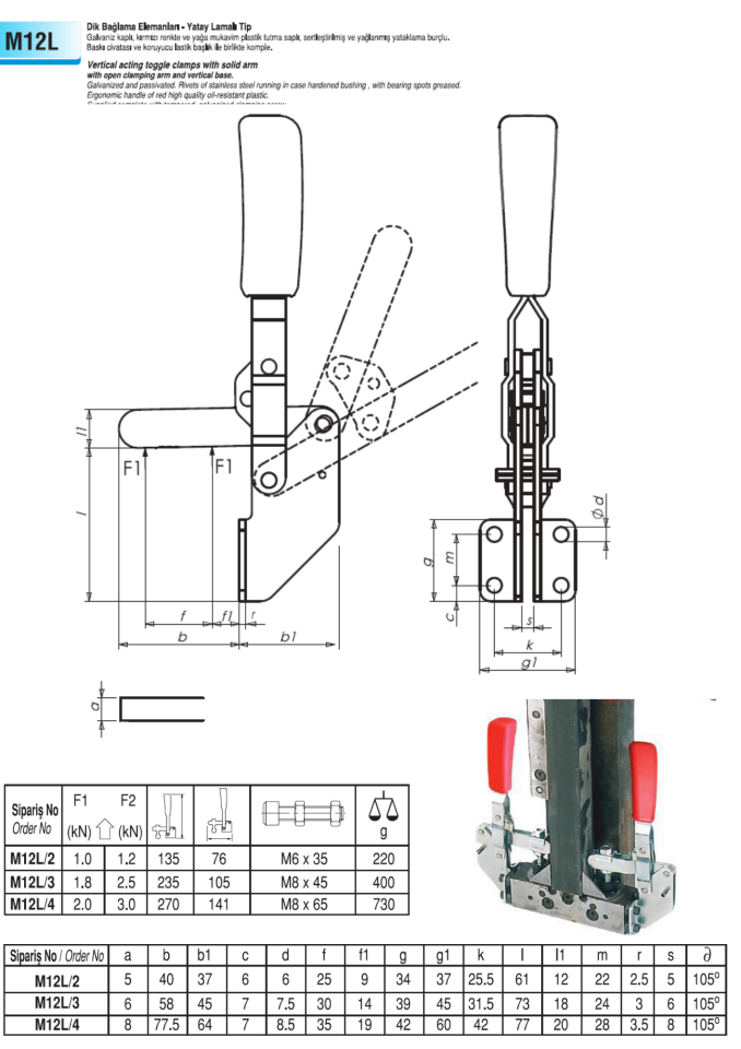ÇİZMAK M12L DİK BAĞLAMA (LAMALI)