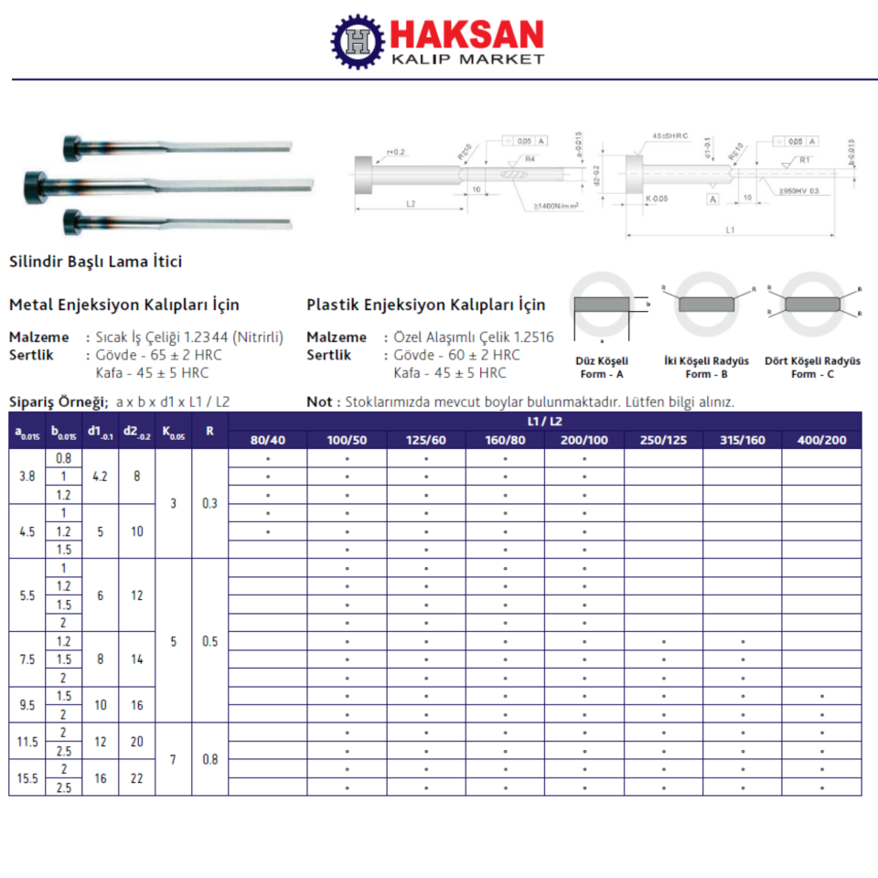 Silindir Başlı Lama İtici