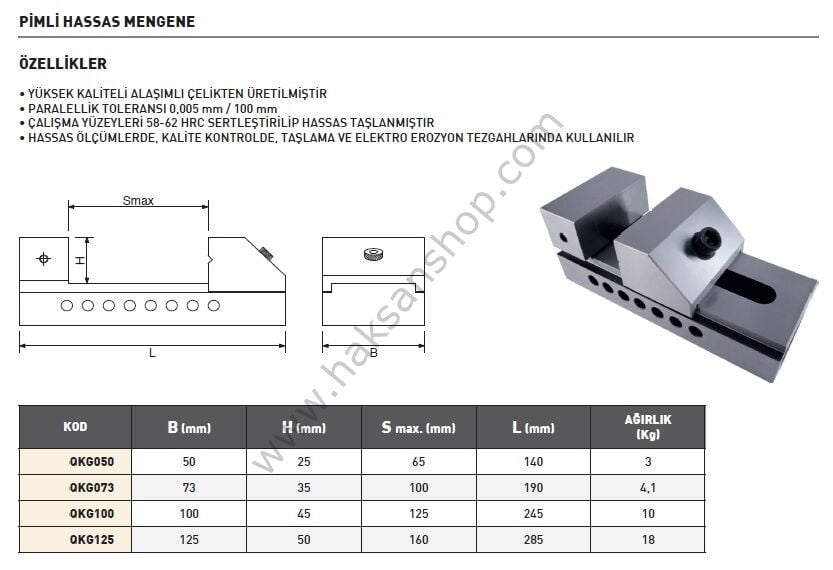 QKG-Pimli Hassas Tezgah Mengenesi