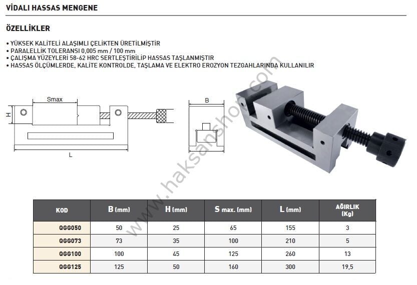 QGG-Vidalı Tezgah Mengenesi