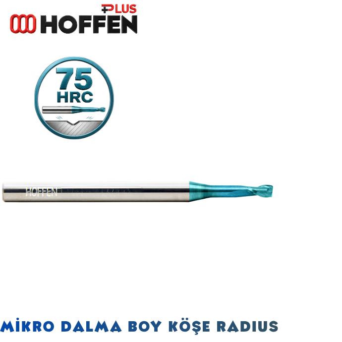 75HRC 2 AĞIZLI KÖŞE RADİUS DALMA BOYLU KARBÜR FREZE NANO BLUE