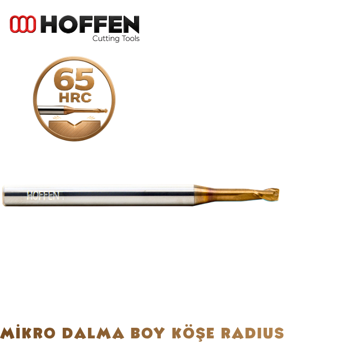 65HRC 2 AĞIZLI KÖŞE RADİUS DALMA BOYLU KARBÜR FREZE NANO TİSİN