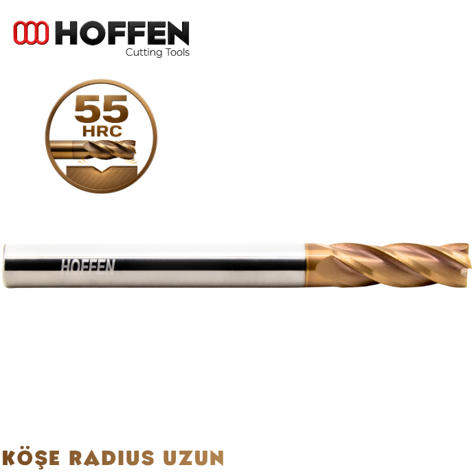 55HRC 4 AĞIZLI UZUN KÖŞE RADİUS FREZE NANO TİSİN