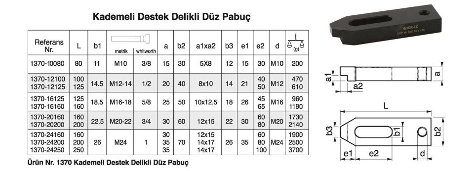 Nr.1370 Kademeli Destek Delikli Düz Pabuç