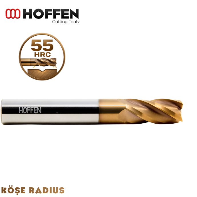 55HRC 4 AĞIZLI KÖŞE RADİUS FREZE NANO TİSİN