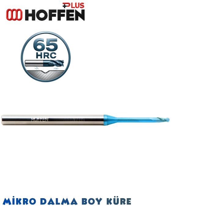 65HRC 2 AĞIZLI KÜRE DALMA BOYLU KARBÜR FREZE NANO BLUE