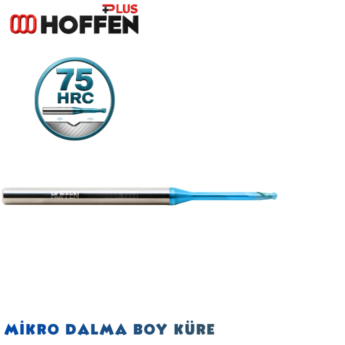 75HRC 2 AĞIZLI KÜRE DALMA BOYLU KARBÜR FREZE NANO BLUE