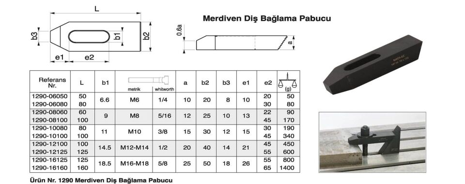 Nr.1290 Merdiven Diş Bağlama Pabucu