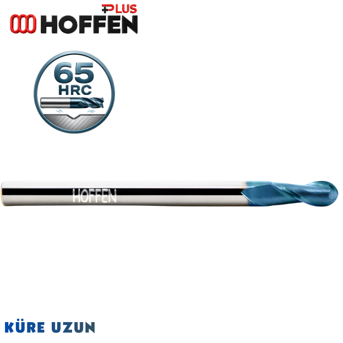 65HRC 2 AĞIZLI UZUN KÜRE KARBÜR FREZE NANO BLUE