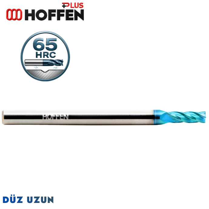 65HRC 4 AĞIZLI UZUN DÜZ KARBÜR FREZE NANO BLUE