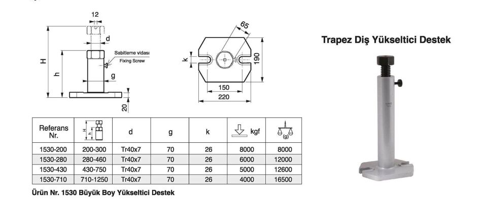 Nr.1530 Trapez Diş Yükseltici Destek