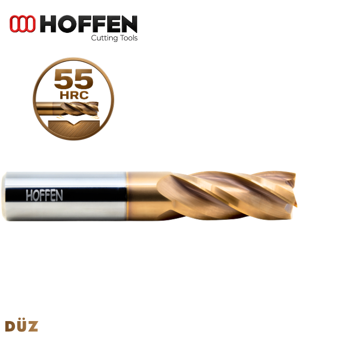 55HRC 4 AĞIZLI DÜZ KARBÜR FREZE NANO TİSİN