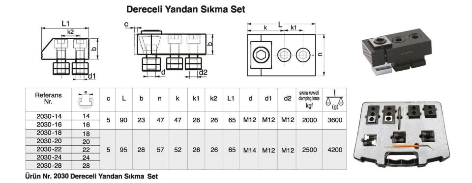 Nr.2030 Dereceli Yandan Sıkmalı Bağlama Seti