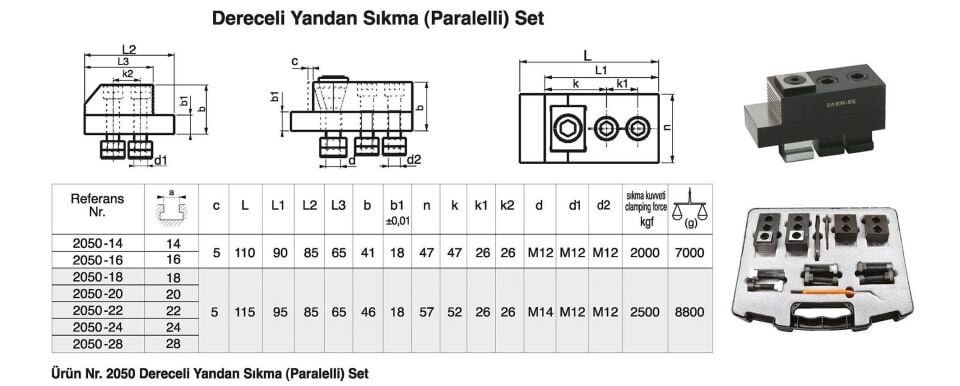 Nr.2050 Dereceli Yandan Sıkmalı Bağlama Seti