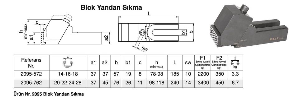 Nr.2095 Blok Yandan Sıkma - Alttan