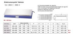 VLZ-VEM Serisi / Elektrikli Manyetik Tabla-Mıknatıslı Tabla
