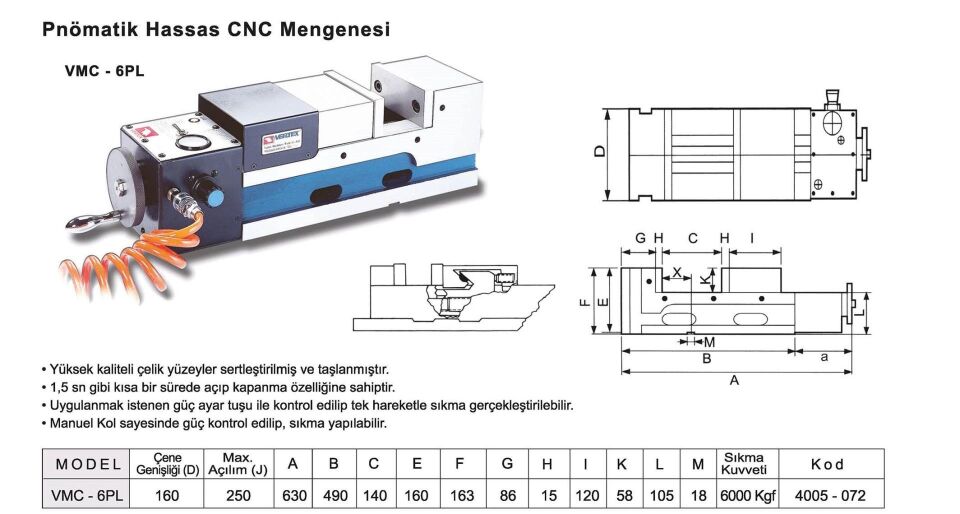 VMC Serisi / Pnomatik Mengene