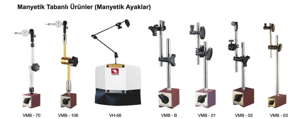 VMB Serisi / Manyetik-Mıknatıslı Komparatör Ayağı-Manyetik Ayak