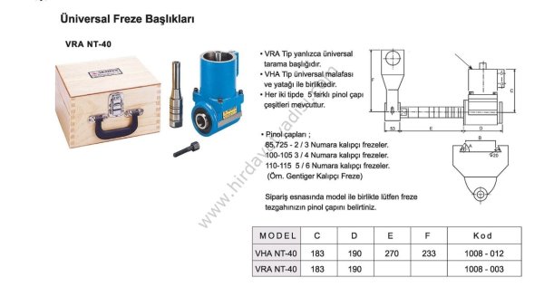 Freze Universal Çevirme Aparatı-Üniversal Pinol Başlığı