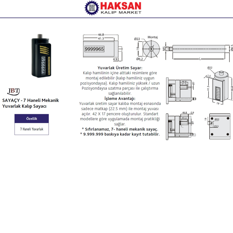 MEKANİK KALIP SAYAÇLARI VE TURMETRE YUVARLAK