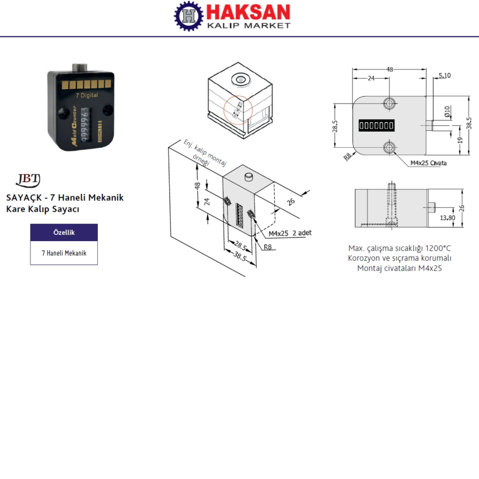 MEKANİK KALIP SAYAÇLARI VE TURMETRE KARE