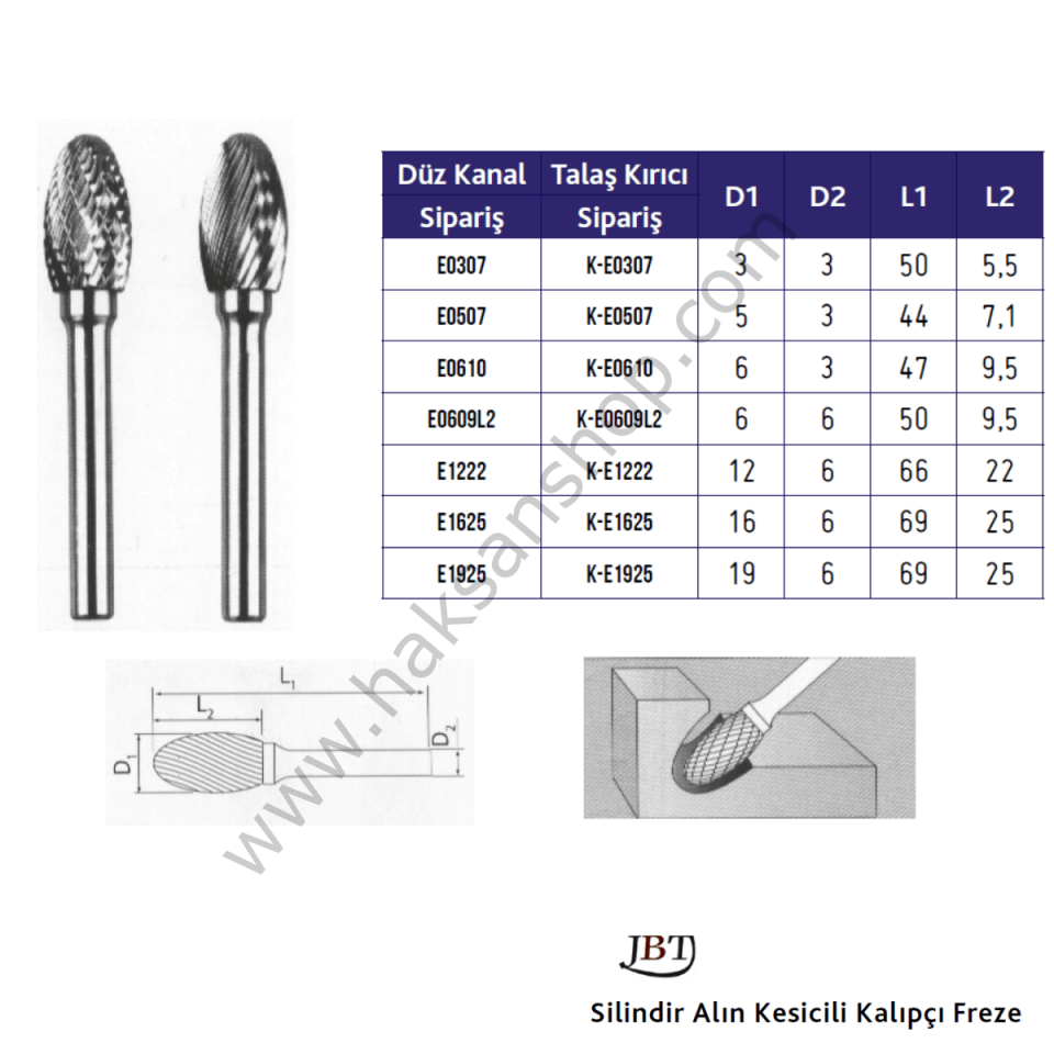 Karbür Kalıpçı Freze - FORM E