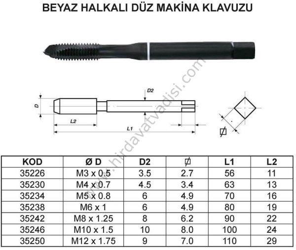 DÜZ KILAVUZ BEYAZ HALKA