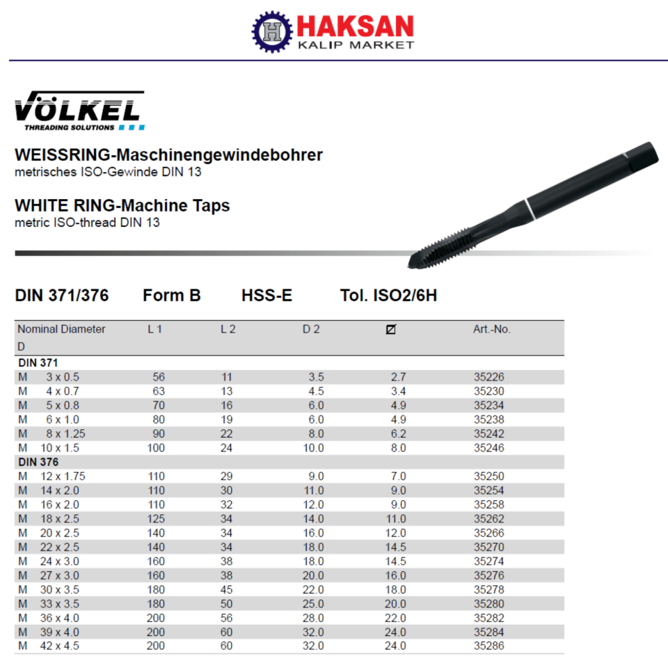VÖLKEL PASLANMAZ BEYAZ HALKA DÜZ KILAVUZ