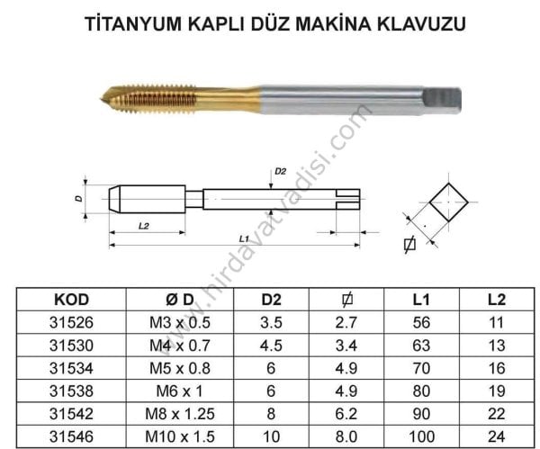DÜZ MAKİNA KILAVUZU TİTAN KAPLI