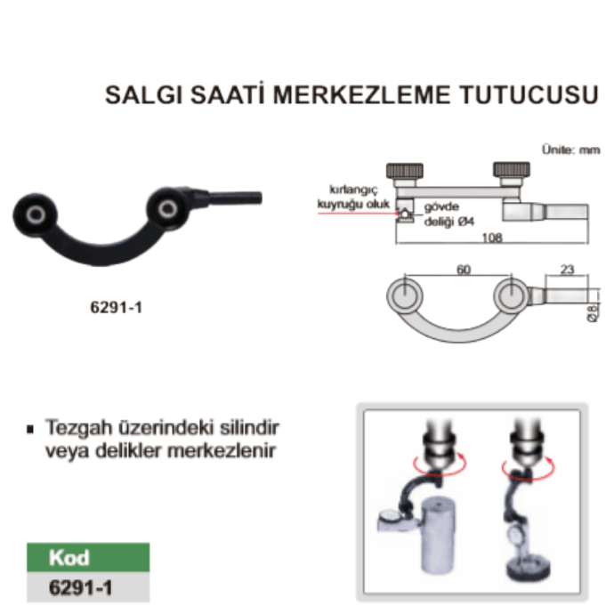Insize 6291-1 Salgı Saati Merkezleme Tutucusu