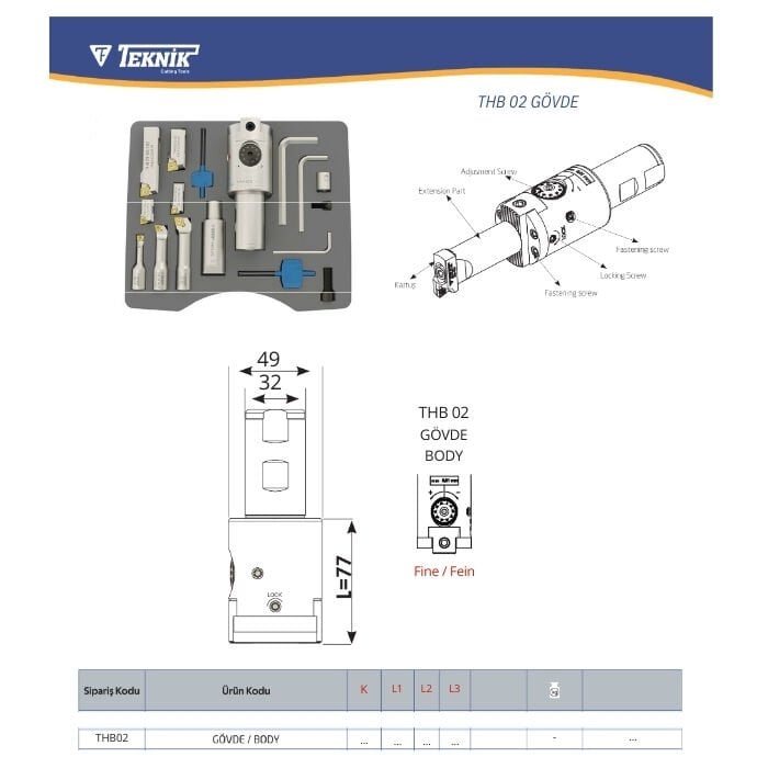 HASSAS AYARLI BARA GÖVDE 0.01   THB02