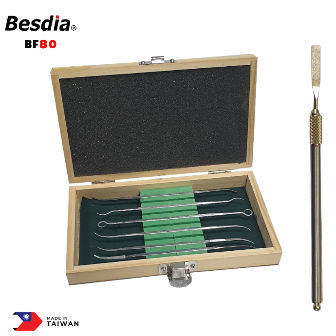 Elmas Eğe Seti  6'lı Kıvrık BESDİA BF80