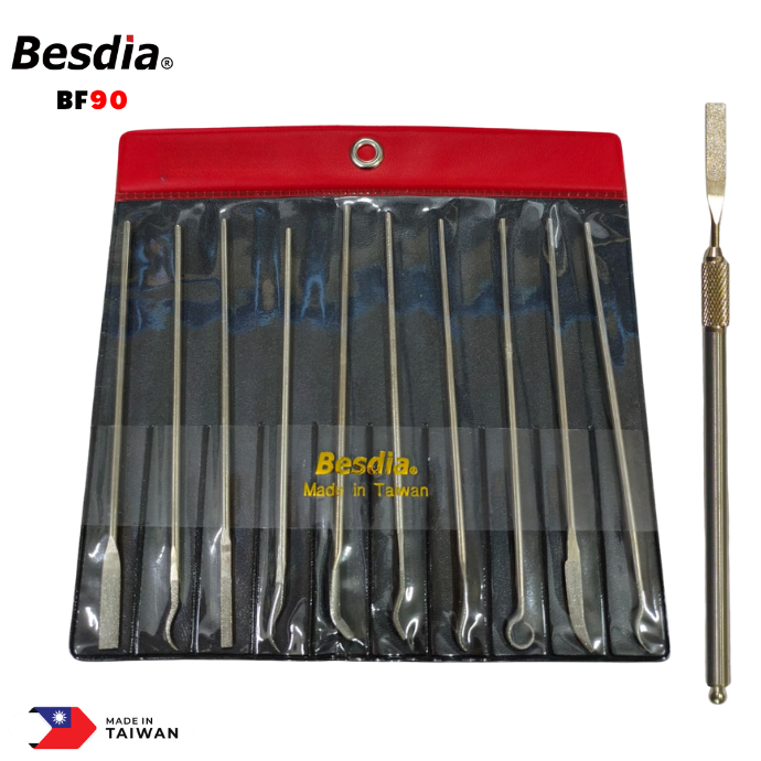 Elmas Eğe Seti 10'lu Kıvrık BESDİA BF90