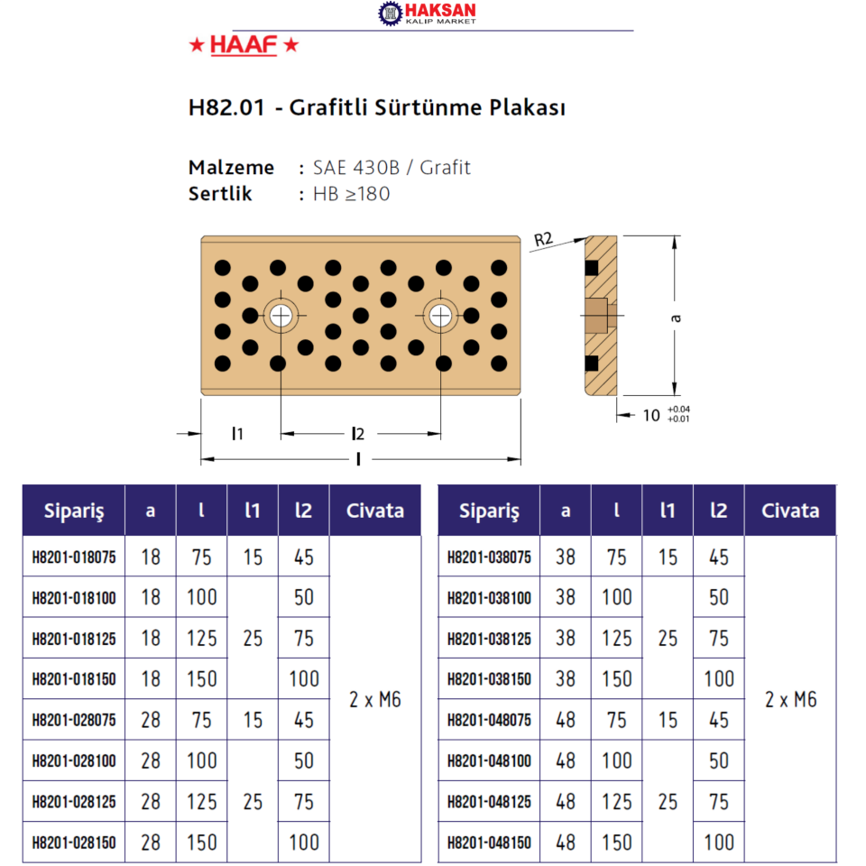 Grafitli Sürtünme Plakası -  H82.01