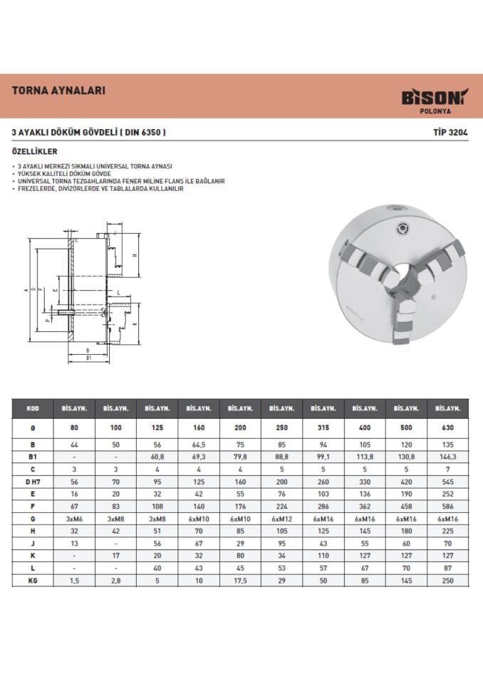 POLONYA 3 - 4 Ayaklı Üniversal Torna Aynası